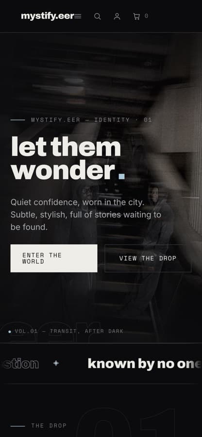 Mystify — the same build on mobile