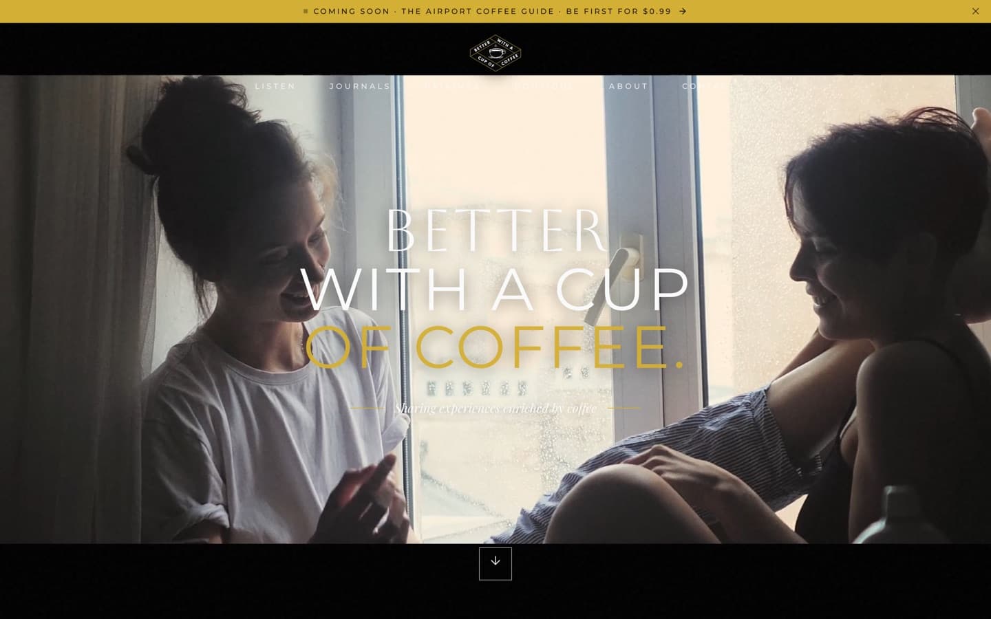 Better With A Cup Of Coffee — the shipped site on desktop