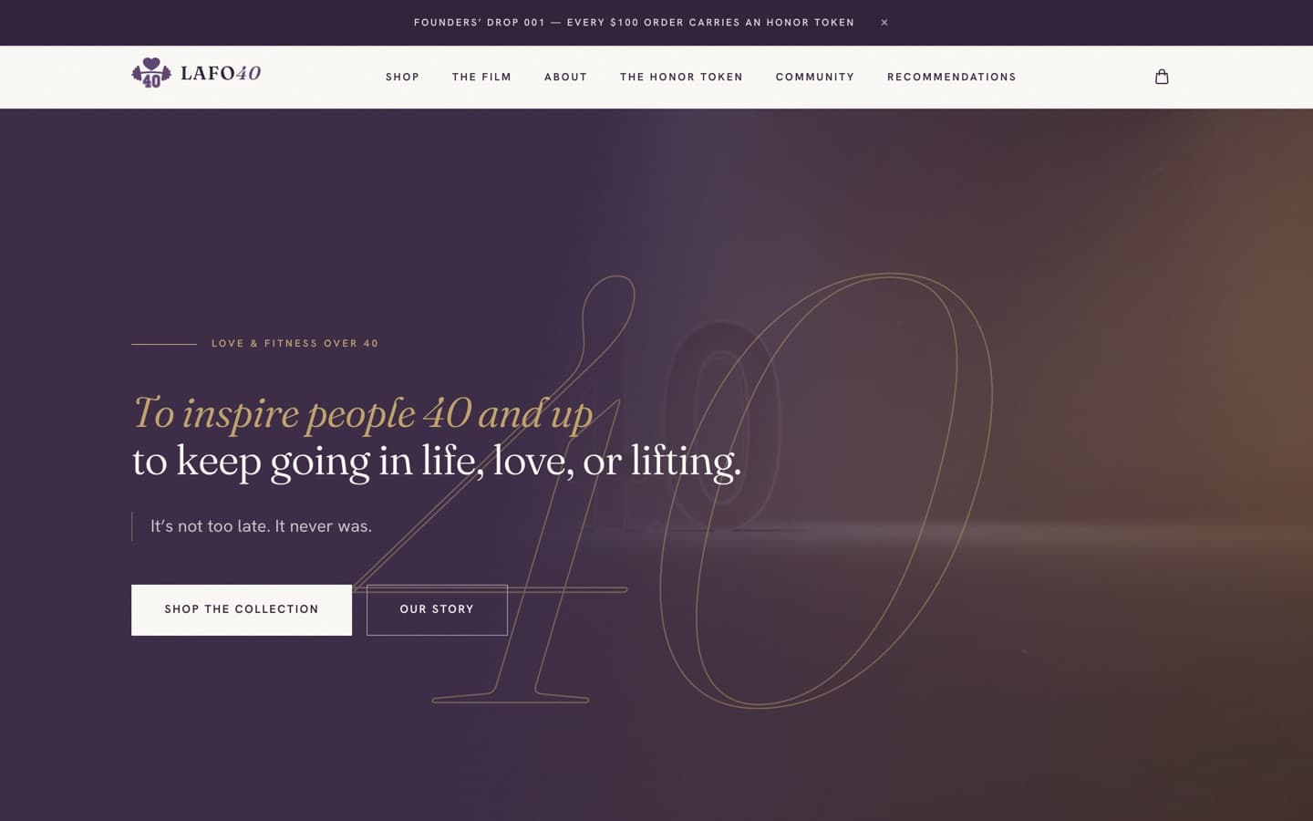 LAFO40 — the shipped site on desktop