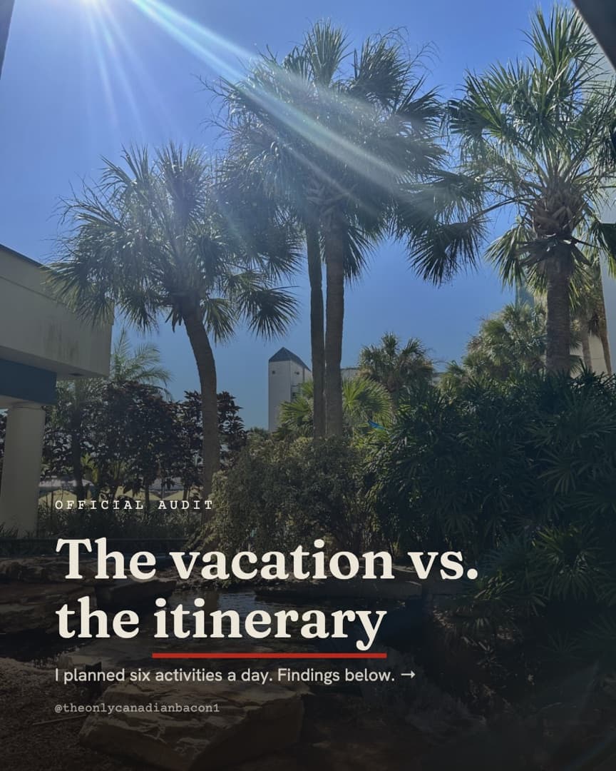 Instagram carousel cover titled Vacation Audit